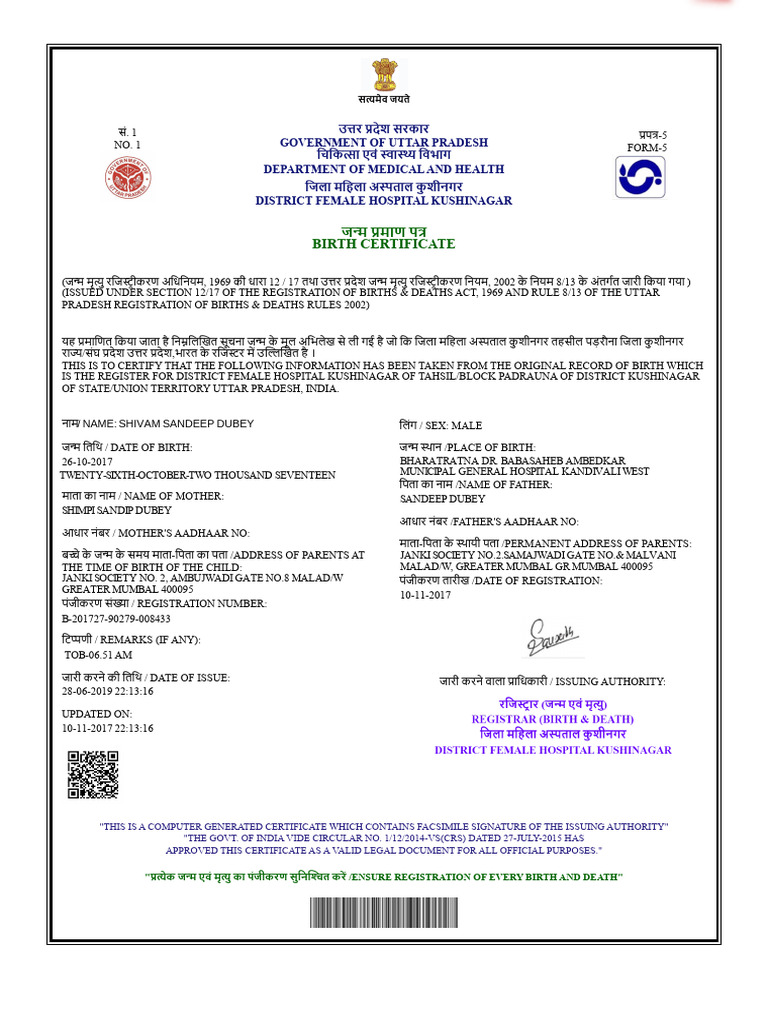 Birth Certificate Online 2025