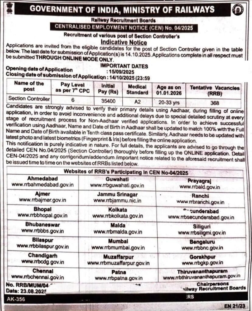 rrb-section-controller-recruitment-exam-notice